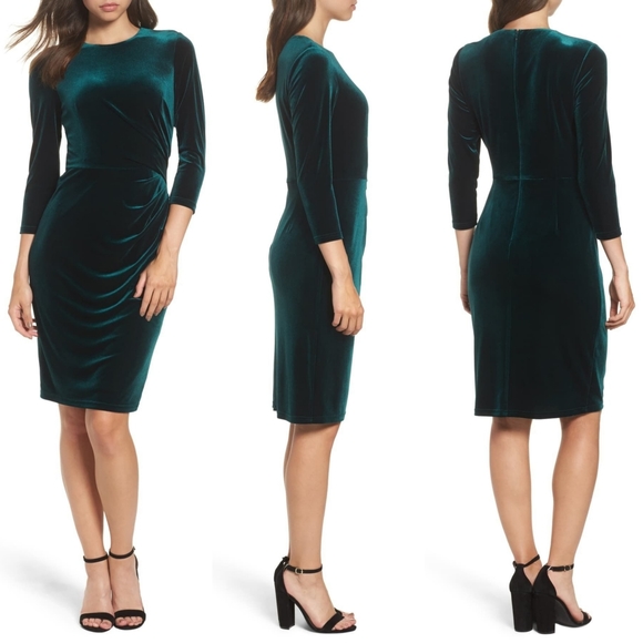 eliza j green velvet dress